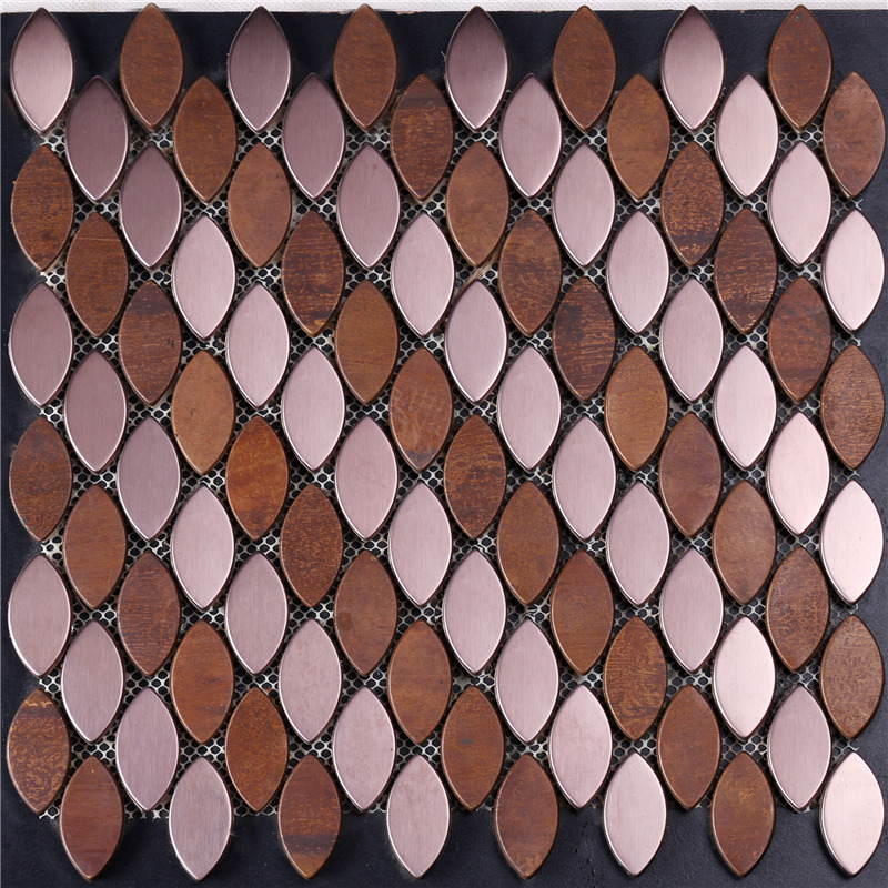 Mosaico ovale a forma di foglia Fogliame Mosaico per Deco
