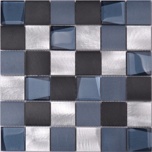 48 * 48 square di alluminio blu a tessere di mosaico in vetro paraspruzzi mix