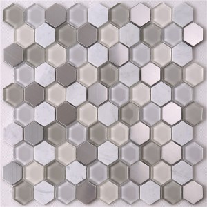 esagono vetro mosaico mattonelle a forma di diamante