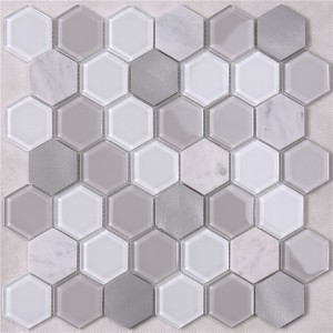 hsl41 unico verde bianco piccolo esagono di pavimenti e di muri mosaico piastrelle decorazione