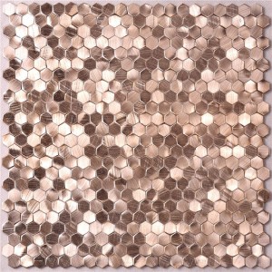 i nuovi arrivati rose d'oro mix brown metal tessera al mosaico, muro di arte