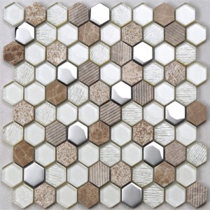 la ceramica color argento glitter hexagon muro piastrelle cucina paraspruzzi vetro mosaico