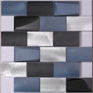 Piastrelle per pareti in mosaico di alluminio blu ad incastro