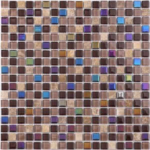 Backsplash ceramico misto iridescente decorativo del mosaico delle mattonelle della parete della parete del bagno da vendere