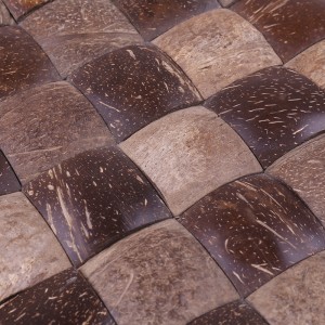 Mattonelle decorative della parete del mosaico quadrato lucidato naturale antico delle coperture di noce di cocco